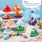Weysat 10 Set Holiday Mini Desk Goose Outfit 250th Anniversary Summer Mexican 4th for July Magnetic Geese Statue Felt Fabric Costume for 7 Inch Desktop Goose Table Decor Gifts(Hats Style,Fabric) - style: Hats Style
