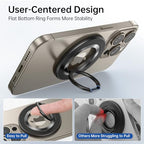 SYNCWIRE Magnetic Phone Ring Holder for MagSafe, 360° Rotation Cell Phone Grip Stand Finger Ring Kickstand Two-Sided Magnet Compatible with iPhone 17 Pro Max 16 15 14 13 12 MagSafe Accessories - color: Single Ring-1PCS-Titanium Blue