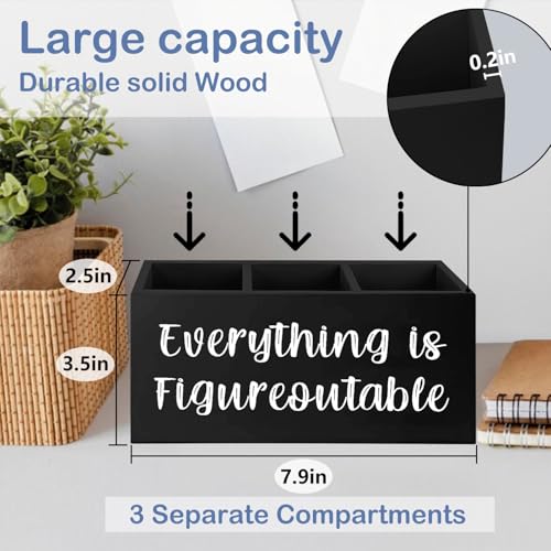 SNNDER Everything is Figureoutable Pen Holder, Inspirationsl Desk Decor, Positive Gifts for Women Men, Motivational Acrylic Pen Pencil Holder Organizer for Home Office Desk Accessories - color: Everything is Figureoutable