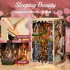 MiniCity Book Nook Kit, DIY Scene Miniature House Kit Tiny House Mini Booknook Craft Bookshelf Decor, 3D Puzzles for Adults, Scale Model Building for Book Lovers (Sleeping Beauty) - style: Sleeping Beauty