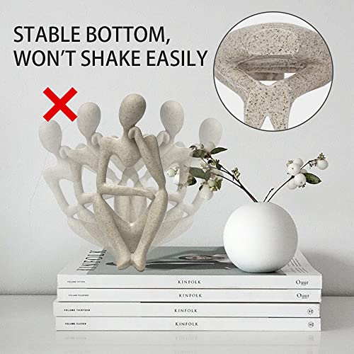 Sandstone Resin Thinker Style Abstract Sculpture Statue Collectible Figurines Home Office Bookshelf Desktop Decor(Sandstone - Right Reverie) - color: Sandstone - Right Reverie