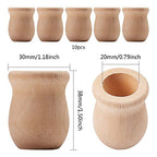 GORGECRAFT 1.5 Inch 10pcs Unfinished Blank Wooden Vase Flower Vase Candle Cups Handmade Natural Flower Container Candle Holders Candlesticks DIY Painting Decor for Hand Painting Crafts Home Decor - size: 1.5x1.18inch,0.79inch