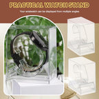 erioctry 2 Pack Watch Display stand Case Clear Plastic Single Watch Holder Box Storage Organizer for Jewelry Collection