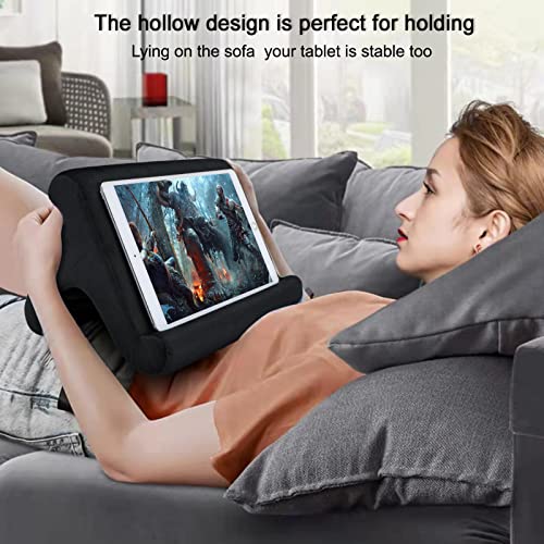 SAMHOUSING Tablet Pillow Stand - 3 Viewing Angles, Compatible with Tablets, Phones & iPad Pro 9.7, 10.5, 12.9 Air Mini 4, Kindle, E-Reader & Books (Black) - color: Black
