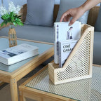 SHCMSADO Bamboo Decorative Bookends Wooden Creative Book Ends for Shelves Desktop Newspaper Magazine File Holder for Office/Home/School