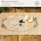 Fitz and Floyd Nature's Greeting Glass Serve Decorative Tray, 14 x 9.75 x 1.25 Inch