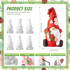 Arrowbash 6 Pcs Summer Ceramics to Paint Ready to Paint Your Own Gnome Statues 5.12 Inch Flowers Theme Paintable Figurines for Adults DIY Unpainted Ceramics Art Crafts with Brush Palette - style: Flowers