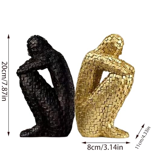 Mosaic Decorative Bookends, Modern Mosaic Abstract Sculptures, Simple Fashion Resin Abstract Statue, Modern Book Ends for Shelves, Decor Bookends for Desk, Library, Office, Shelf Decoration ( Color : - color: A