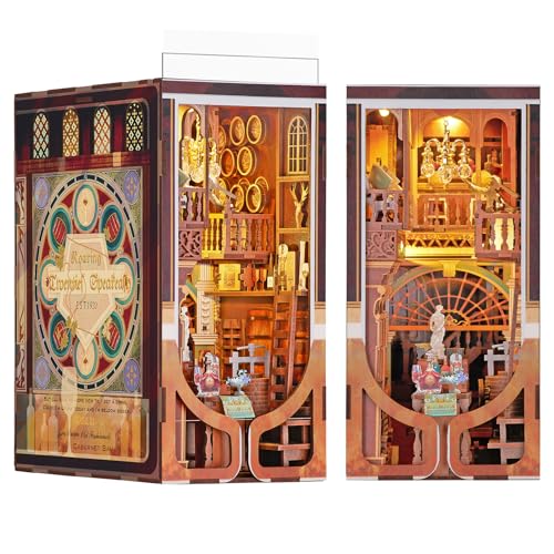 MiniCity Book Nook Kit, DIY Miniature Dollhouse Booknook Kit, 3D Wooden Puzzle Bookend Bookshelf Insert Decor with LED Light for Teens and Adults (Roaring Twenties Speakeasy) - style: Roaring Twenties Speakeasy