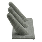 Three Finger Grey Linen Jewelry Ring Display Stand Tray ~ Holds 3-6 Jewelry Rings - size: 3 Finger