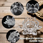 Crystal Flower Jewelry Tray, Luxury Transparent Decorative Trinket Dish for Rings, Earrings, Necklaces, Keys for Vanity Dresser Nightstand, Elegant Gift for Women Mother's Day (1, 4.4"(w) - Clear) - size: 4.4"(w) - Clear
