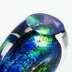 Luxury Lane Hand Blown Abstract Hollow Tear Drop Sommerso Art Glass Sculpture for Home Decor 8.5 inch Tall Centerpiece Table Decoration - size: 8.5“ tall