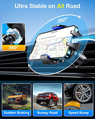 VANMASS [True Military-Grade] Car Phone Holder [Best Suction & Clip] Cell Phone Mount for Dashboard Windshield Vent Truck Cradle Dash Stand for iPhone 15 Pro Max 14 13 12 Android, Blue - color: Blue