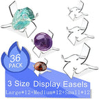 (36 PCS 3 Size Display Stand,Acrylic Rock Display Stands,Clear Display Easel Stands Pedestal for Crystal Geodes Rock Mineral Agate Fossil Coral Crystal/Gemstone Small Collectibles Display Stands - size: 36 Pieces (3 Sizes)
