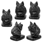 Nupuyai Hand Carved Wolf Head Statue for Home Decor, Natural Black Obsidian Crystal Figurine Stone Sculpture Decoration for Fengshui - style: Wolf Head