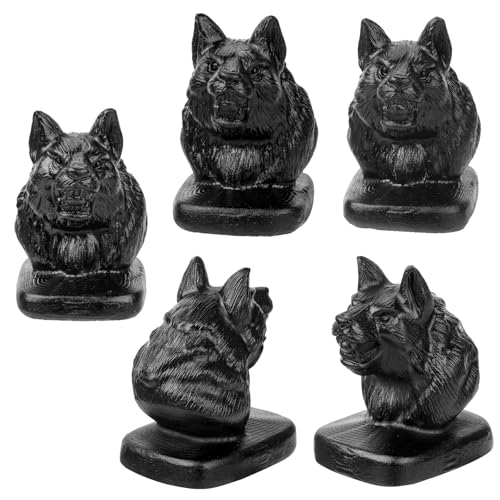 Nupuyai Hand Carved Wolf Head Statue for Home Decor, Natural Black Obsidian Crystal Figurine Stone Sculpture Decoration for Fengshui - style: Wolf Head