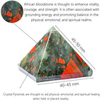 Amazing Gemstone African Bloodstone Pyramid Crystal Healing Stones - 2" Great Pyramid Figurine of Natural Stone Pyramid for Meditation, Reiki, Chakra Balancing and Crystal Pyramids Grid - color: African Bloodstone