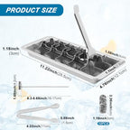 Stainless Steel Ice Cube Trays, 18-Slot Metal Ice Cube Trays for Freezer, Vintage Inspired Design with Release Lever Remove Handle for Making Large Cubes Kitchen & Bar