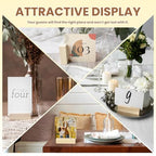 60Pcs 2.75x1.38 Inches Wood Table Number Stands Wood Place Card Holders Picture Holder Acrylic Sign Holdersr for Ceremony Birthday Party Home Decoration ﻿ - size: 2.75" 60pcs
