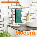 Hand Towel Bar for Bathroom Vanity Countertop 1-Tier Towel Holder Free Stand with Heavy Marble Base Thicken Steady, Champagne Bronze Stainless Steel AN7002CPG - color: Champagne Bronze, size: 1-Bar