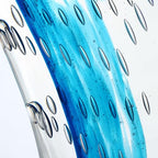 Luxury Lane Hand Blown Ocean Wave Sommerso Art Glass Sculpture for Home Decor 12 inch Tall Centerpiece Table Decoration - size: 12"