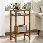 YUFAM Side Table End Table Tall Night Stand 3-Tier for Living Room Bedroom Bathroom Office Furniture Brown - color: Brown, size: 3 Tier