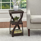 The Lakeside Collection Distressed Twisted Wood Accent Table - Distressed Black - color: Distressed Black