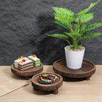 3 PCS Wooden Display Risers for Display, Round Wood Displays Stands, Woods Cake Stand for Party, 5-8 Inch Woods Pedestal Stand with Natural Grain for Candle, Flower and Home Displays(Rustic Brown,8''6''5'')