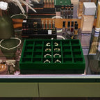 24 Girds Velvet Jewelry Ring Tray Earring Organizer Tray Jewelry Organizer Display Trays for Ring Earrings Storage (Green) - size: 24 Grid for Earring/Ring