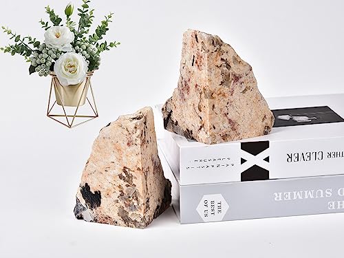 AMOYSTONE Extra-Large Black Tourmaline Bookends for Heavy Books, Non-Slip Base Design (1 Pair 6-8 LBS) - color: Gray, size: 6-8 Pounds