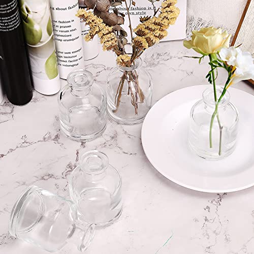 12Pcs Bud Vases,Clear Glass Bud Vase,Living Bud Vases Bulk,Mini Flower Vases,Small Vases for Flowers Centerpieces Home Living Room Office Table Decor (2 x 2.8 in)