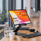 Tonmom Tablet Stand for iPad Holder, Adjustable Tablet Holder for Desk, Foldable Portable Monitor Stand Compatible with 4-16" Tablets Such as Kindle, Switch, iPad Pro/Air/Mini