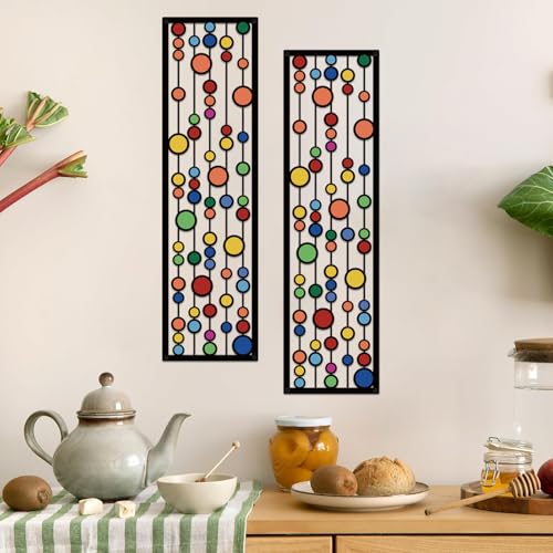 ShxTrade Geometric Metal Wall Decor, Modern Minimalist Geometric Wall Art 3D Abstract for Living Room Metal Wall Sculpture Hanging for Home Bedroom Office (Colorful) - color: Colorful