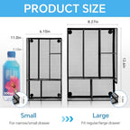 Desk Drawer Organizer, Office Drawer Divider Organizer Tray with 6 Compartments, Metal Mesh Desktop Organization and Accessories for Stationery Makeup Kitchen Toolroom School ＆Office, 12.6x8.27x1.6 in - size: Large-2 Pack