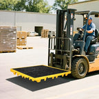 Spill Containment Platform with Drain, 51x51x6in, Anti-Slip Plastic, Leakproof Detachable, 4 Drum Capacity, Yellow for Industrial Use - size: 51x51x6in