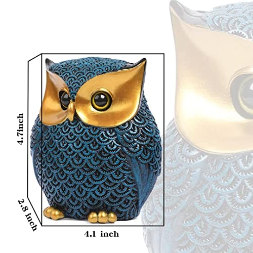 Artpaul Owl Figurines Home Decor Accents Small Décor Items for Shelf Decorations for Living Room Office, Gifts for Owl Lover (Blue) - color: Style1-blue