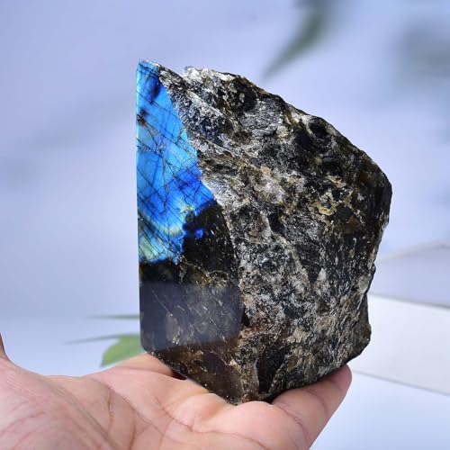 Blue Labradorite Bookends Heavy Duty Healing Crystal Stone Book Holders Decorative Book Ends Office Home Decor Small 1 Pair 2-3 Lbs - color: Labradorite, size: 2-3 pound