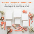 Moen Acrylic Nesting Stand Display Cube Box with Hollow Bottom 6 Pcs Pitcher Boxes for Display (Whith) - color: Whith