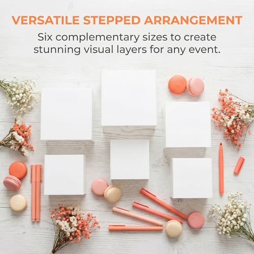 Moen Acrylic Nesting Stand Display Cube Box with Hollow Bottom 6 Pcs Pitcher Boxes for Display (Whith) - color: Whith