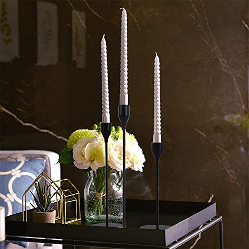 Matte Black Candlestick Holders, Set of 6 Candle Holders for 3/4" Taper Candles&Led Modern Metal Candle Stands Decorative Table Centerpieces for Wedding Party Church,Decorative Fitting - color: Matte Black