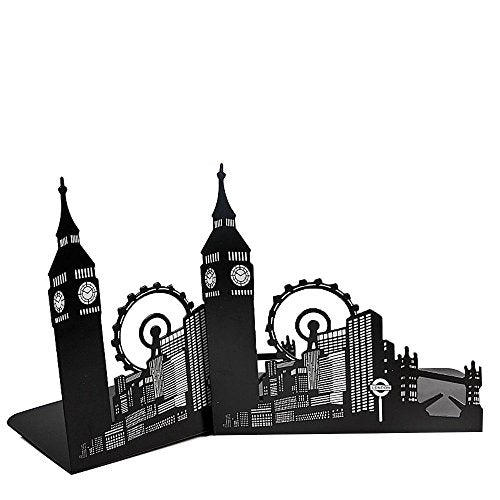 Famous Landmark of Europe and America Iron Metal Decorative Bookends Book End Book Organizer for Library School Office Home Deck Study Gift (Big Ben and London Eye) - color: London Big Ben