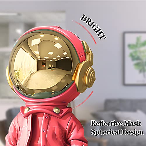 EZ4ENCE Astronaut Statues Spaceman Sculpture Modern Arts Bright Red Figurine Ornament Room Decor for Men,Home and Crafts Desktop Accessories Tabletop Decoration, Living Room, Office, Bookshelf… - color: Red, size: Large