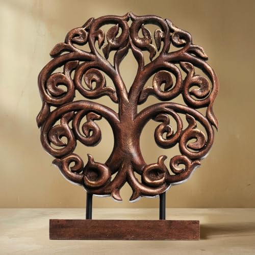 Decozen Solid Wood Tree Sculpture, Christmas Decorations, Home Decor, Living Room, Boho, Coffee Table, Centerpiece Table Decorations, Mantle, Dining Gift for Mom, Shelf, Farmhouse, Mothers Day Gifts - color: Berton
