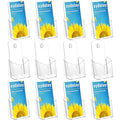 xydstay 12 Pack Acrylic Brochure Holder 4x9 Inches Slant Back Design, Clear Display Stand, Plastic Table Stand Sign Holder,Pamphlet Holder Flyer Holder, Acrylic Display Stand
