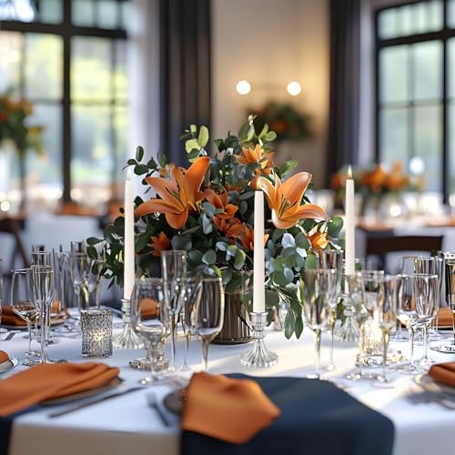Glass Candlestick Holder,Striped Taper Candle Holders,Set of 6 Candle Stand for Table Centerpieces, Home Decor,Weddings,Festival and Parties (Silver Stripe) - color: Silver Stripe