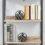 Celestial Mountain Bookends - Heavy Duty Metal Shelf Decor for Fantasy Book Lovers, Starlight Night Inspired Study Rooms, Office Decor & Bookish Gifts
