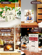 NIUBEE 3 Pack Acrylic Sign Holder 8.5 x 11 - T Shape Double Sided Table Top Display Stand, Portrait Upright Photo Picture Frame Wedding Menu Ad Holder - size: 8.5 x 11 Inches Portrait