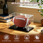 Football Display Case, Acrylic Football Case Display Clear, UV Protected Memorabilia Holder, Football Stand for Autographed, No Assembly Required