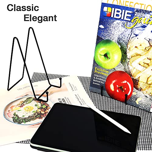 7 Pack 8 Inch Large Plate Stands for Display, Metal Black Plate Holder Display Stand, Picture Frame Stands for Book, Photo Easel, Decorative Plates