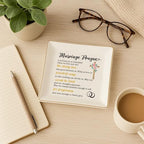 Christian Wedding Gifts for Couple, Marriage Prayer 4" Ceramic Jewelry Dish for Women, Religious Wedding Gift for Newlyweds, Wife - Married Couples Anniversary - Mr & Mrs, Bridal Shower Gift - color: Marriage Prayer